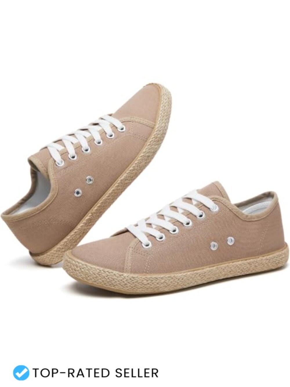 Canvas Sneakers Low Top Lace Up Memory Foam Walking Shoes